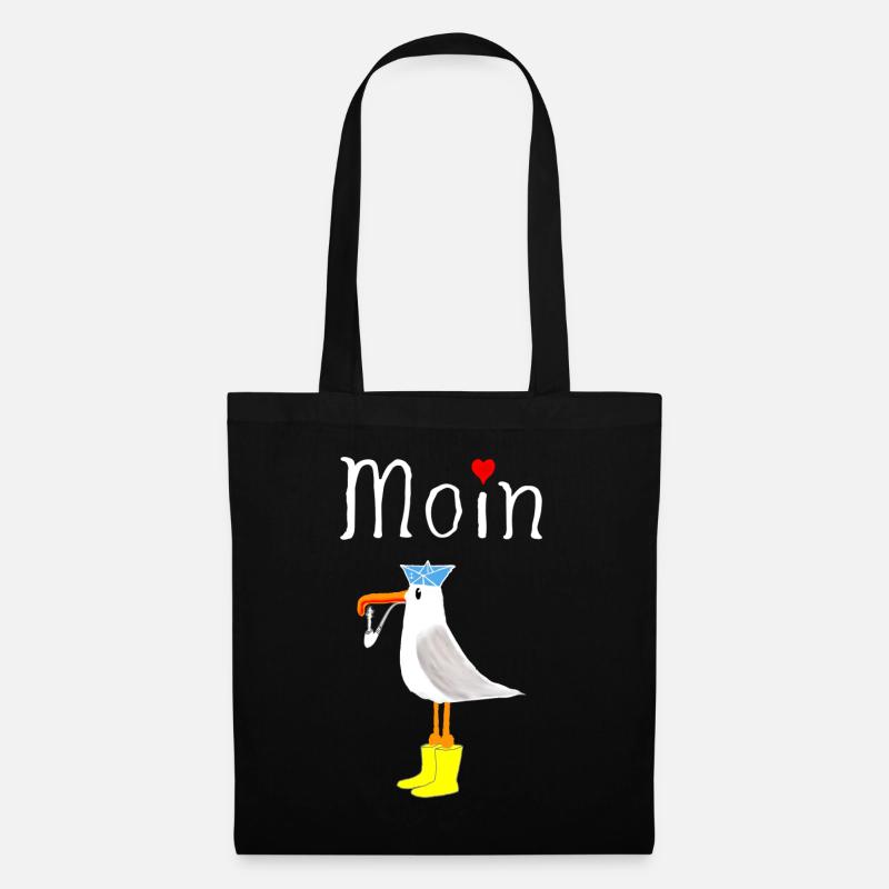 Moin Anker Möwe Seemann - Stoffbeutel - Schwarz