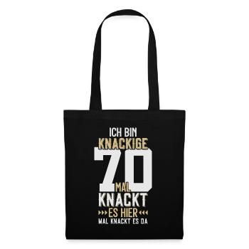 70. GEBURTSTAG 1956 KNACKIGE 70 - Stoffbeutel - Schwarz - Vorne