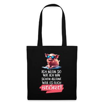 Je reste comme je dis une déclaration drôle - Sac en tissu - noir - Devant