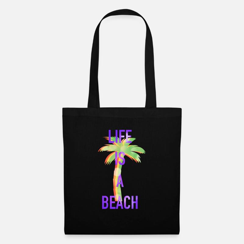 Life is a Beach - Stoffbeutel - Schwarz