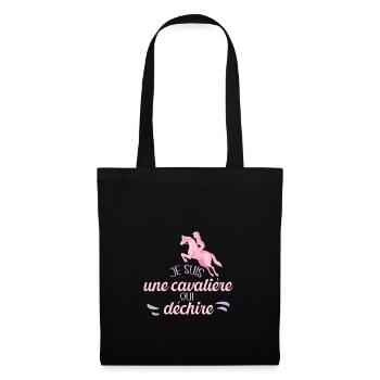 Je Suis Une Cavalière Qui Déchire Cadeau Cavalière - Sac en tissu - noir - Devant