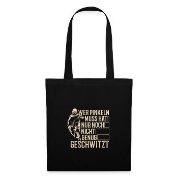 Pinkeln? Schwitzen! - Mountainbiker Mountainbike - Stoffbeutel - Schwarz - Vorne