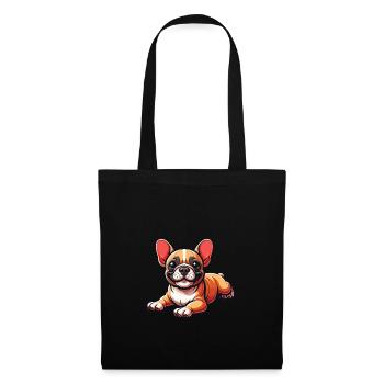 Französische Bulldogge - Stoffbeutel - Schwarz - Vorne
