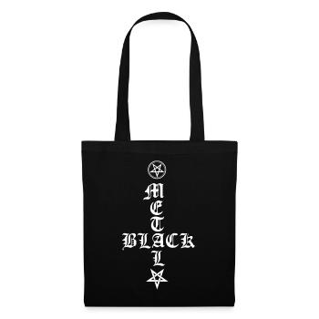 Black Metal - reversed cross with pentagram - Tote Bag - black - Front