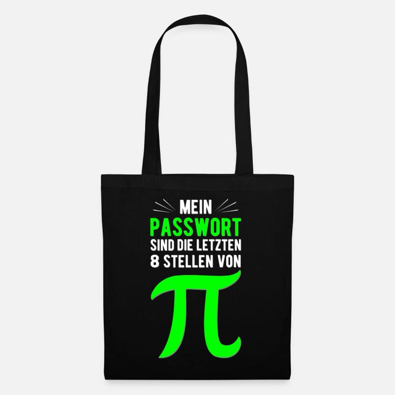 Mein Passwort Letzten 8 Pi-Stellen - Stoffbeutel - Schwarz