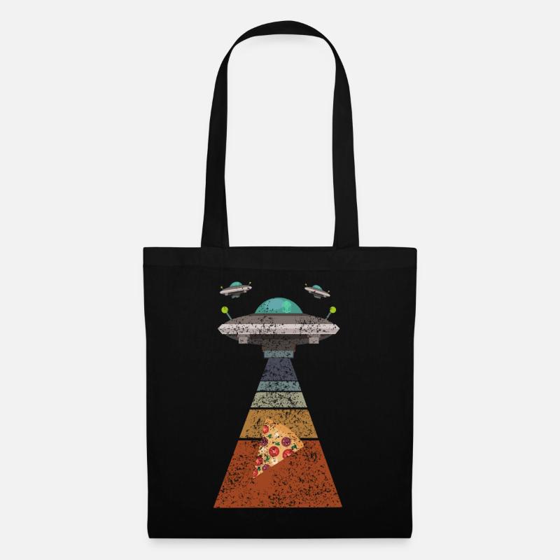 Pizza Ufo - Stoffbeutel - Schwarz