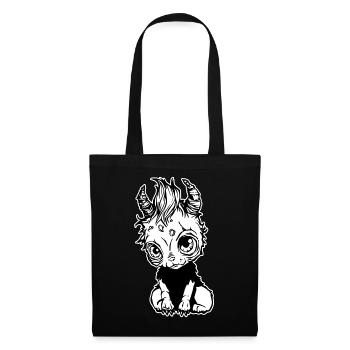 Niedliches Baby-Zombie-Einhorn - Stoffbeutel - Schwarz - Vorne