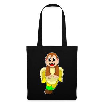 Affe Banane - Stoffbeutel - Schwarz - Vorne