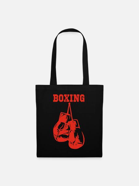 Rote Boxhandschuhe - Stoffbeutel - Schwarz