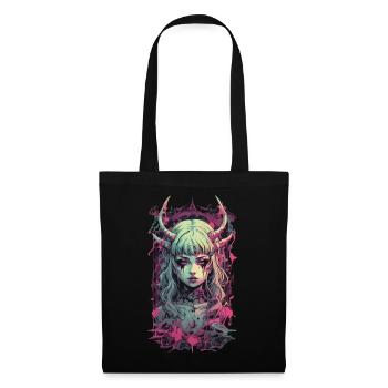 Pastel Goth Demon Gothic Girl Streetwear Design - Stoffbeutel - Schwarz - Vorne
