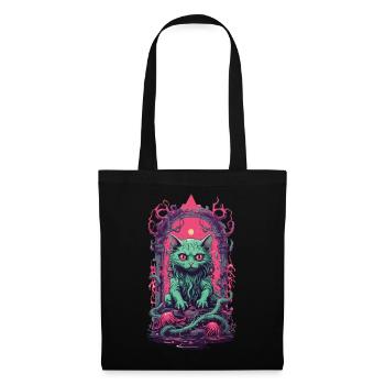 Chat démoniaque Halloween gothique drôle chats Design - Sac en tissu - noir - Devant
