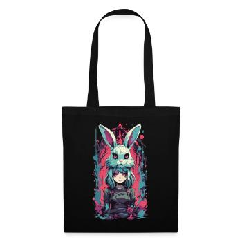 Gothique Anime Girl Halloween Bunny Costume Esthétique - Sac en tissu - noir - Devant