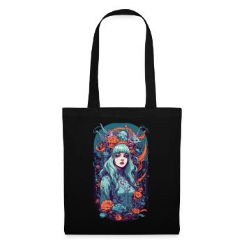 Fille gothique Pastel E-Girl Fantasy Design - Sac en tissu - noir - Devant