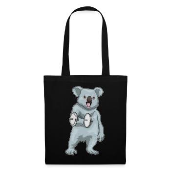 Bodybuilding Koala Bodybuilding avec haltères - Sac en tissu - noir - Devant