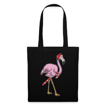 Canne de Noël Flamingo - Sac en tissu - noir - Devant