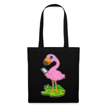 Flamingo Smartphone - Stoffbeutel - Schwarz - Vorne