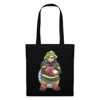 Faultier Feuerwehrmann Feuerwehrschlauch Feuerwehr - Stoffbeutel - Schwarz - Vorne
