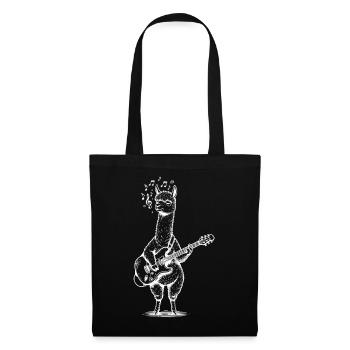 Alpaga Guitare Art Musique Animal - Sac en tissu - noir - Devant