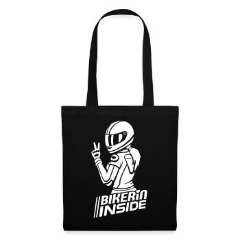 Motard à l’intérieur (couleur changeable) - Sac en tissu - noir - Devant