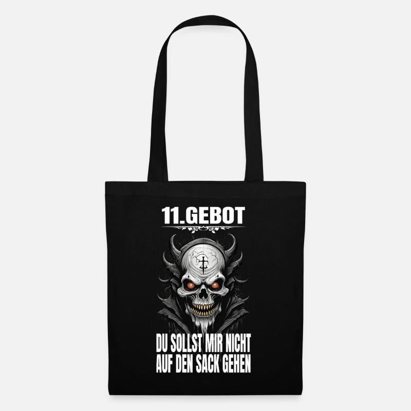 11. Gebot: Du sollst mir nicht auf den Sack gehen - Stoffbeutel - Schwarz