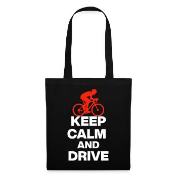 KEEP CALM AND RIDE! RENNRAD UND CYCLING GESCHENK w - Stoffbeutel - Schwarz - Vorne