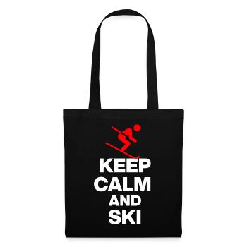 KEEP CALM AND SKI! FOR SLOPES AND HUT FUN w - Tote Bag - black - Front