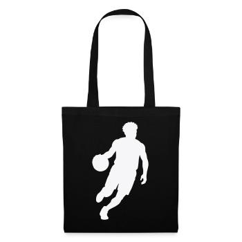Silhouette de basket sautée - Sac en tissu - noir - Devant
