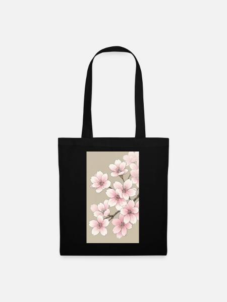 Sakura Kirschblüte - Stoffbeutel - Schwarz