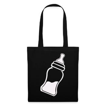 Minimalist Baby Bottle Line Art - Tote Bag - black - Front