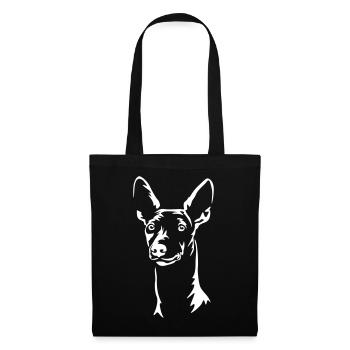 Cirneco dell Etna Kopf "Black Edition" - Stoffbeutel - Schwarz - Vorne