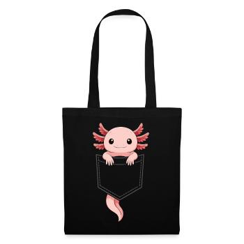 Cute Axolotl Peeking Out of Pocket - Tote Bag - black - Front