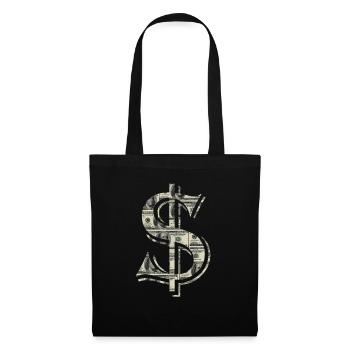 dollar rempli de billets de 100 dollars - Sac en tissu - noir - Devant