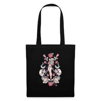 Frauen-Tätowierung - Stoffbeutel - Schwarz - Vorne