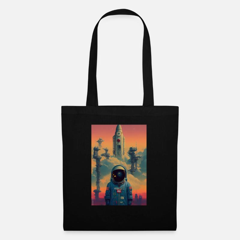 Astronaute Space Future Rocket - Sac en tissu - noir
