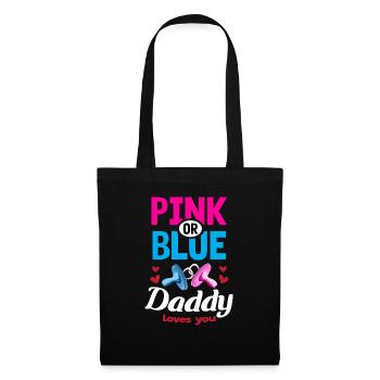 Papa rose ou bleu vous aime Genre Révéler La fête - Sac en tissu - noir - Devant