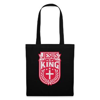 Citation de Jésus est roi - Sac en tissu - noir - Devant