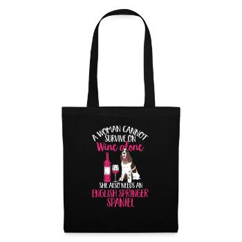 English Springer Spaniel Dog - Tote Bag - black - Front