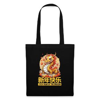 Year Of The Dragon Happy Chinese New Year 2024 - Stoffbeutel - Schwarz - Vorne