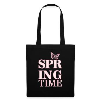 Spring Time - Der Frühling ist da! - Stoffbeutel - Schwarz - Vorne