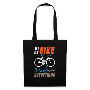 Ride Bike Fixed Everything - Stoffbeutel - Schwarz - Vorne