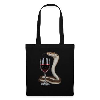 Schlange Wein - Stoffbeutel - Schwarz - Vorne