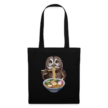 Eule Ramen - Stoffbeutel - Schwarz - Vorne