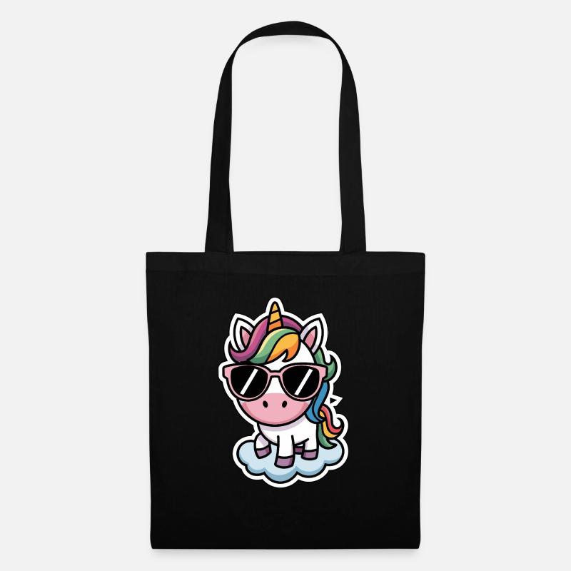 Unicorn Sticker Style - Stoffbeutel - Schwarz