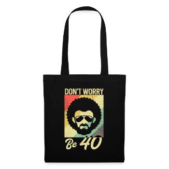 40e anniversaire - Sac en tissu - noir - Devant