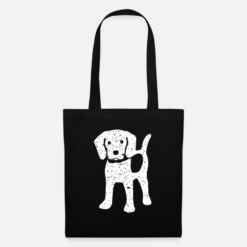 beagle vintage - Stoffbeutel - Schwarz