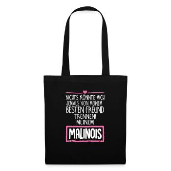 Malinois Hund Geschenk T-Shirt Bester Freund - Stoffbeutel - Schwarz - Vorne