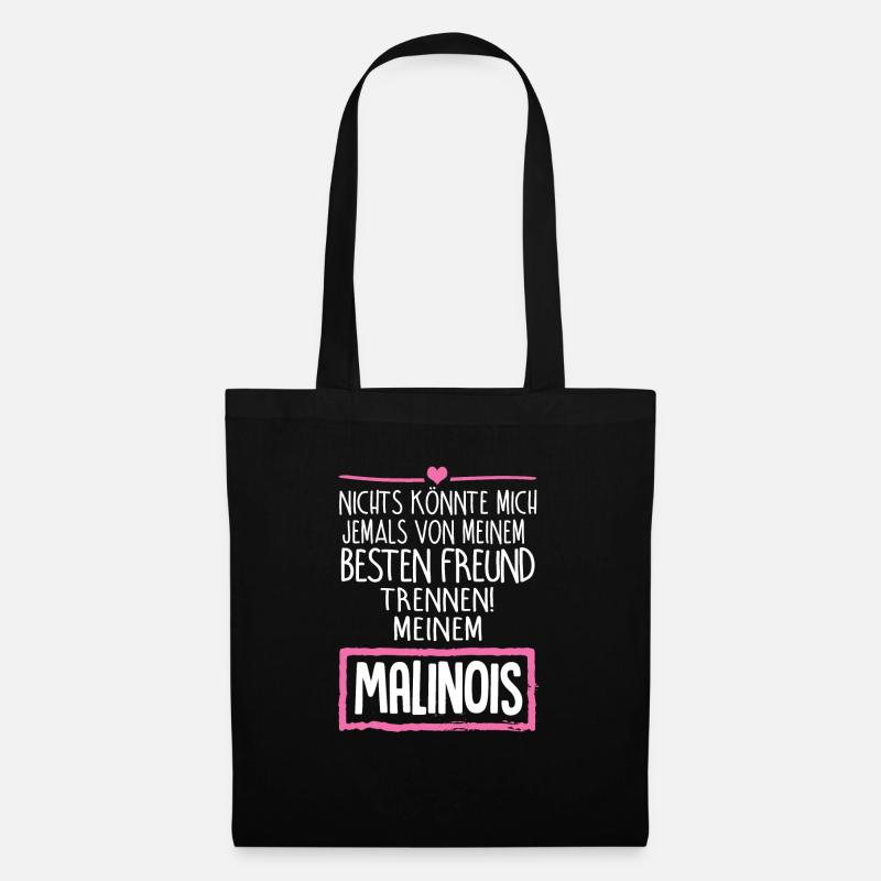 Malinois Hund Geschenk T-Shirt Bester Freund - Stoffbeutel - Schwarz