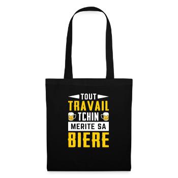 Tout travail Tchin mérite sa bière - Sac en tissu - noir - Devant