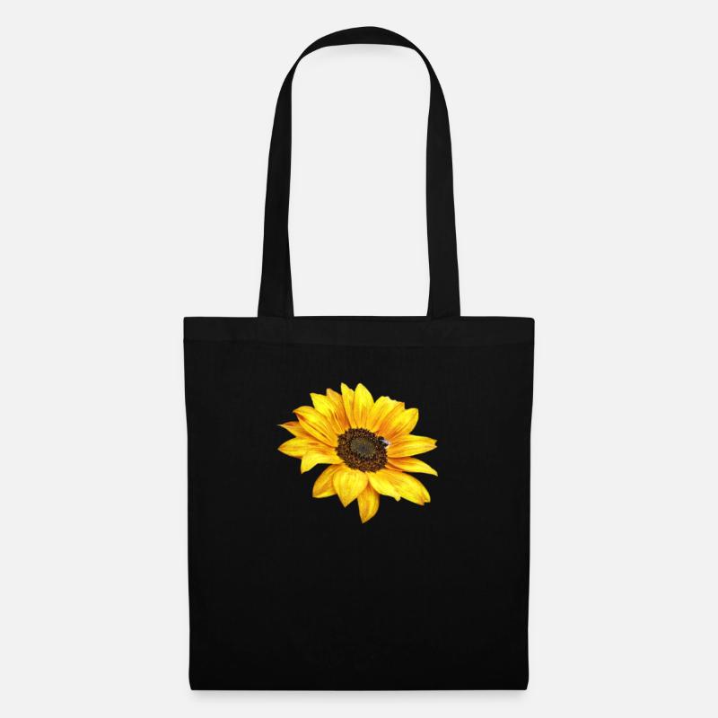 Sonnenblume - Stoffbeutel - Schwarz