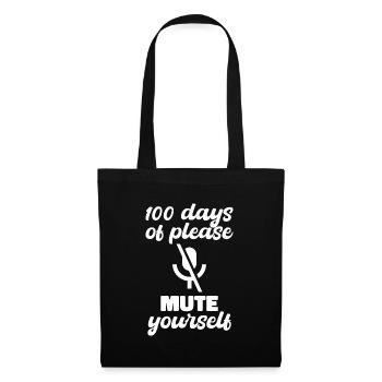 100 jours de cadeau muet scolaire - Sac en tissu - noir - Devant